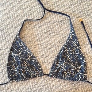 Tory Burch Blue and White Bikini Top